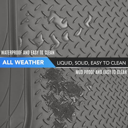 PIC AUTO Heavy Duty Cargo Liner, Trimmable All-Weather Rubber Trunk Mat for Cars, SUVs, Vans & Trucks, Anti-Slip Backing, Durable Protection, Large, Gray - color: Gray