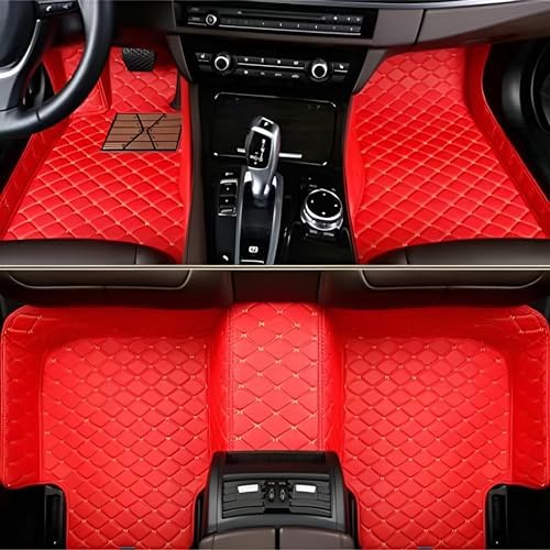Add Personal Touch to Your Vehicle with IMEISH Customizable Logo Text Car Mats for 99% of vehiclesPads Protection Non-Slip Leather Floor Liners (Red Rice) - color: Red Rice