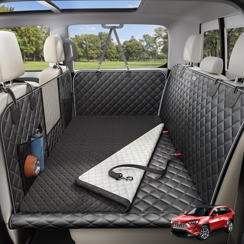 Dog Car Seat Cover for Back Seat 【650LBS+ Strongest Support Hard Bottom Extender for Heavy-Duty Dogs, Dog Hammock with Detachable Mat, Waterproof Pet Seat Protector for Sedan/SUV/Small Truck - color: Black, size: L-Mid-Sedan, Compact SUVs, Small Trucks