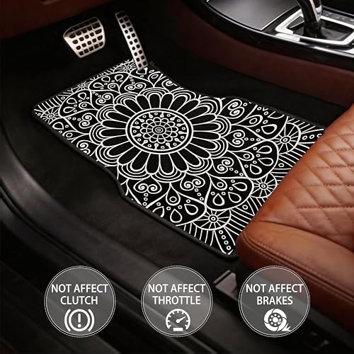 Automotive Floor Mats 4Pcs, Siberian-Style Car Floor Mats, Universal Front Rear Car Carpet,Durable Protective Car Rugs,Car Accessories for SUVs/Sedan/Wagons (Set 2)
