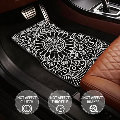Automotive Floor Mats 4Pcs, Siberian-Style Car Floor Mats, Universal Front Rear Car Carpet,Durable Protective Car Rugs,Car Accessories for SUVs/Sedan/Wagons (Set 2)