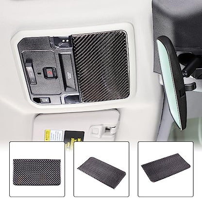 Aunginsy Car Roof Glasses Box Cover Decorative Sticker Compatible with Toyota Tundra/Sequoia 2022-2024 Real Carbon Fiber Car Roof Glasses Box Panel Trim Sticker Protection Cover Interior Accessories - size: Car Roof Glasses Box Cover Sticker