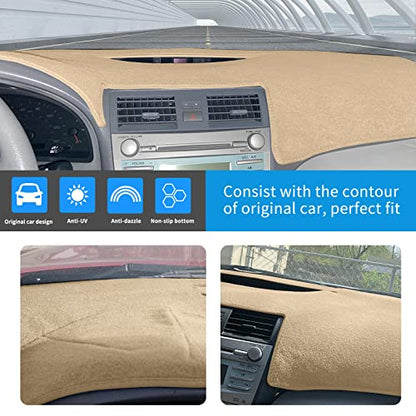 Car Carpet Dashboard Cover,Dash Cover Mat Fit for Toyota Camry 2007 2008 2009 2010 2011 (Beige) - color: 07-11 Beige