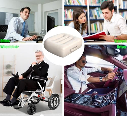 Adult Car Booster Seat Cushion/office chair cushion with Carry Handle Angle Lift Seat Cushion Imitation PU breathable fabric More comfortable and beautiful,for/car/office/wheelchair seat cushion/milky - color: Milky White
