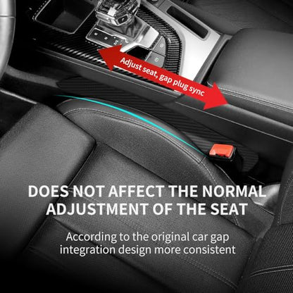 Junecarp 2PCS Car Seat Gap Filler - Elastic Car Seat Gap Filler Organizer Universal for Truck SUV Car Between Seat and Console - Prevent Items from Droping - Add Style to Your Car Accessories