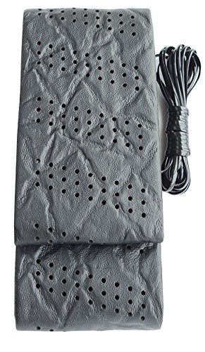 C.P.R. DIY Classic Grip Synthetic Leather Old School Wrap Steering Wheel Cover (Medium (14.5"-15.5"), Gray)