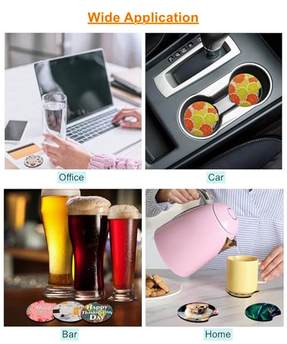 60PCS Sublimation Coasters Blanks, Round Car Coasters Sublimation Blanks Set, Car Coaster Packaging with Display Cards Bags, 2.75 Inch Blank Cup Mat for Sublimation Transfer Heat Press DIY Crafts
