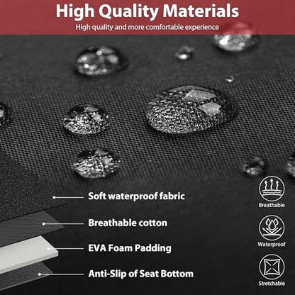 CAR PASS Neoprene Wetsuit Seat Covers, Waterproof Car Seat Covers Front with 5mm Composite EVA, Universal Fit for Car,Sedan, SUV TrucksAnti Slip, Airbag Compatible(Black and Red - color: Red front