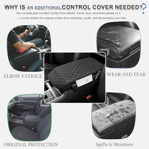 Center Console Cover with Side Pocketes for Kia Sorento 2021-2026 Accessories, Armrest Cover Thickened PU Leather Car Armrest Box Cushion Pad Protector Diamond Stitching - size: for Kia Sorento 2021-2026