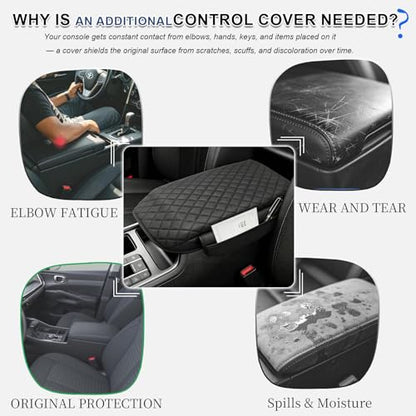 Center Console Cover with Side Pocketes for Kia Sorento 2021-2026 Accessories, Armrest Cover Thickened PU Leather Car Armrest Box Cushion Pad Protector Diamond Stitching - size: for Kia Sorento 2021-2026
