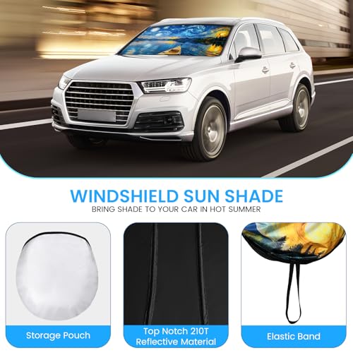 Windshield Sun Shade - Windshield Sun Shade Foldable Offers Ultimate Protection for Car Interior UV Protection Car - color: Multicolor
