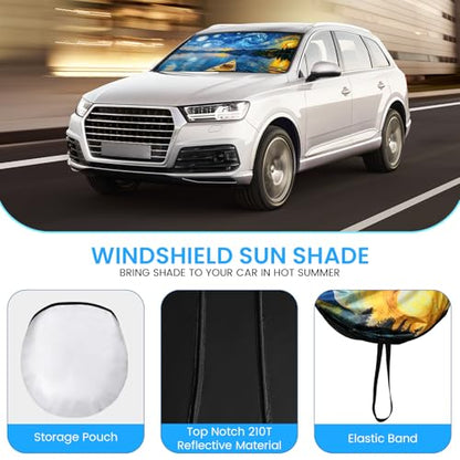 Windshield Sun Shade - Windshield Sun Shade Foldable Offers Ultimate Protection for Car Interior UV Protection Car - color: Multicolor