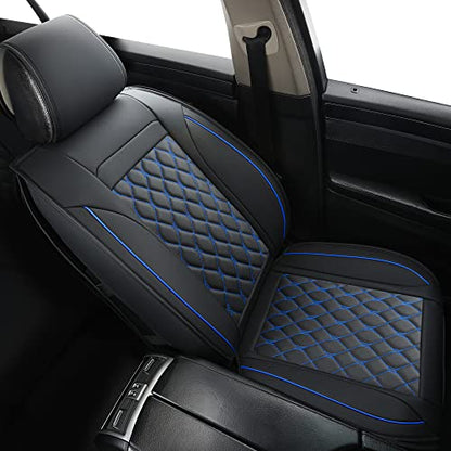 Car Seat Covers Front Pair,Universal Fit for Most Cars,SUV,Sedans and Pick-up Trucks,Automotive Faux Leather Vehicle Cushion Covers(Front Pair,Black/Blue) - color: Blackblue, size: Front Pair