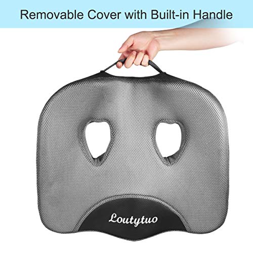 Seat Cushion Pillow,100% Memory Foam and Washable Cover,for Office Chair,Car Seat and Wheelchair,Tailbone & Sciatica & Back Pain Relief - color: Gray