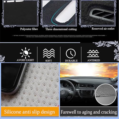 Dashboard Mat Cover for Jeep Compass 2017-2021 Nonslip Center Console Sunshield Glare UV Rays Protector Accessories - size: Jeep Compass 2017-2021