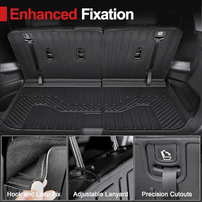 Cargo Mat Backrest Mat for 2016-2022 Honda Pilot 8 Passengers (No Elite Models), All Weather TPE Car Liner Car Mat for 2022 Honda Pilot Accessories - size: for 2016-2022 Honda Pilot Cargo Mats