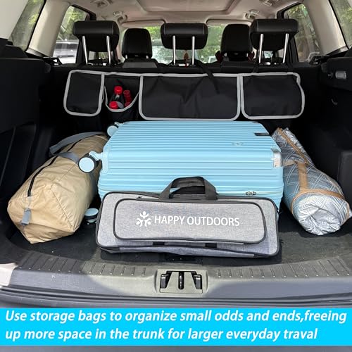 Trunk Organizer - Car Organizer, Foldable Trunk organizer for SUV/MPV/Truck, Collapsible Car Storage Bag with 4 Pockets, Black, 40.16"×11.02"