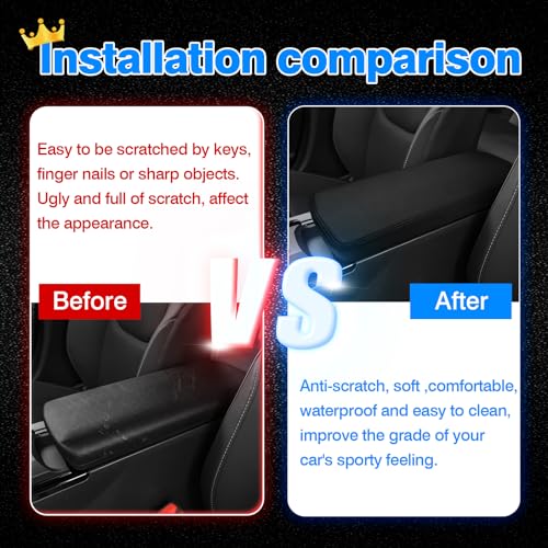 Autorder Center Console Cover for 2023-2025 2026 Toyota Prius Accessories Armrest Cover Anti-Scratch Middle Console Pad Leather Armrest Protector - size: 23-26 Prius