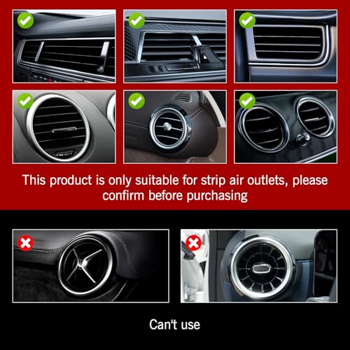 20 PCS Car AC Vent Trim Strip, 7.8" Cuttable Reflective Creative Straight Outlet Decoration, Waterproof Flexible Protective Strip, Universal Interior DIY Modification for Cars (Red)