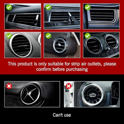 20 PCS Car AC Vent Trim Strip, 7.8" Cuttable Reflective Creative Straight Outlet Decoration, Waterproof Flexible Protective Strip, Universal Interior DIY Modification for Cars (Red)