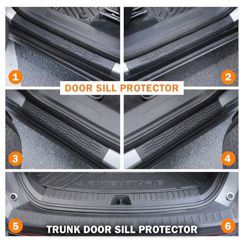KUST Floor Mats for 2025-2026 Chevy Equinox/GMC Terrain Accessories (Gas Only), All Weather Car Mats with Backrest Mat & Cargo Trunk Liner & Door Sill Protector, TPE Rubber, Raised Edge, Full Set