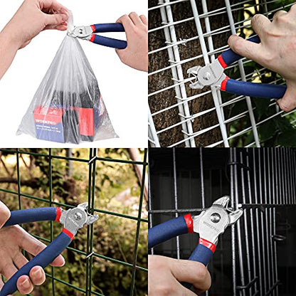 WORKPRO Hog Ring Pliers with 500 Pcs 3/4" Hog Rings, Galvanized Steel Hog Rings Perfect for Furniture Upholstery, Auto Upholstery, Plastic Meat & Sausage Casings - style: Flat Hog Ring Pliers Set