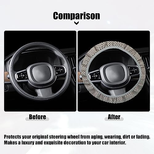 X AUTOHAUX Steering Wheel Cover Universal Elastic Stretch Antislip Breathable Microfiber Ice Silk Interior Trim Wheel Protector for Car Truck SUV Gray - color: Gray