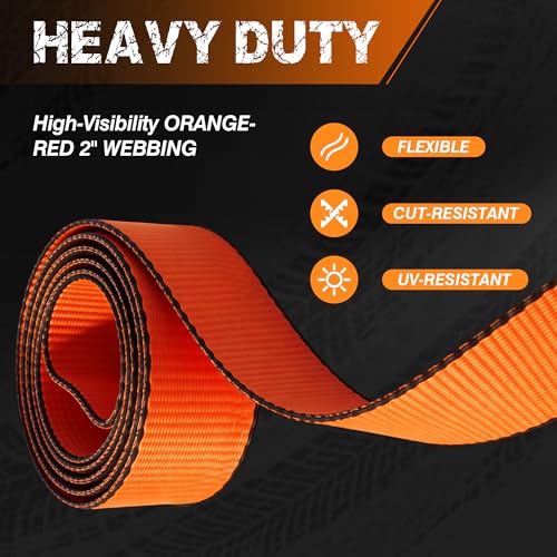 2'' x 96'' Car Trailer Tie Down Straps with Snap Hook for Trailers Heavy Duty, 10,000 lbs Break Strength, 4-Pack Steel Ratchet, 4 Adjustable Car Hauler Straps, 4 Axle Straps - color: Orange
