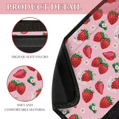 2 Pcs Seat Belt Cover for Kids, Strawberry Car Seat Strap Pads for Children, Soft Car Seat Belt Cushion Pads for Women Girls Babies Adults - color: Strawberry