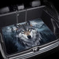 Universal Car Trunk Mat 29" x 39", Wolf Pattern Print All Weather Durable Cargo Mat Protector for SUV, Truck, Van | Stylish Cargo Liner Cover Leopard Print Car Accessories - color: Wolf Pattern Print