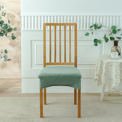 CRFATOP Jacquard Dining Room Chairs Seat Covers Set of 4 with Soft Bench Chair Cover Stretch Kitchen Chair Slipcover Washable Seat Cushion Slipcover Protector for Hotel Ceremony Banquet Wedding,B01 - color: Jacquard B01