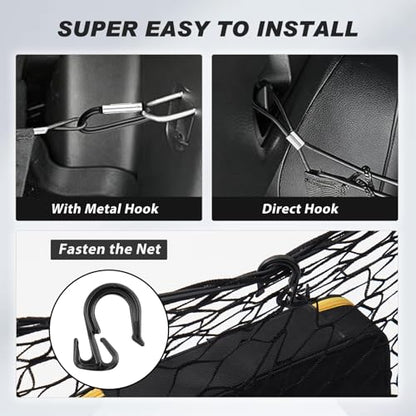 Envelope Style Cargo Net for Toyota RAV4 2013 2014 2015 2016 2017 2018, Elastic Rear Trunk Mesh Cargo Net for RAV4 Double Layer Nylon Mesh Storage Netting Organizer with Metal Hooks - size: Toyota RAV4
