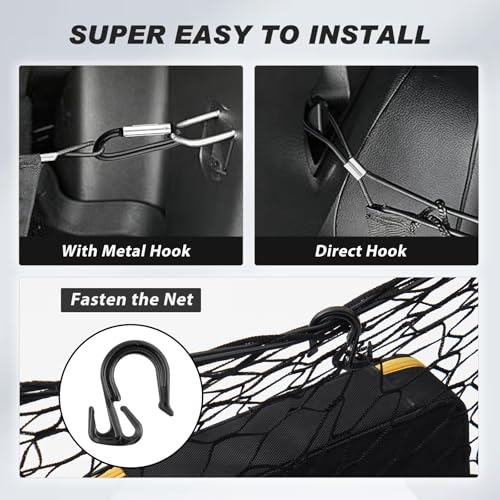 Cargo Net for Chevy Tahoe/Suburban/GMC Yukon 2015-2020 Envelope Style | Elastic Mesh Net | Heavy Duty | Metal Hooks | Chevrolet Tahoe Trunk Net Accessories - size: Chevrolet Tahoe
