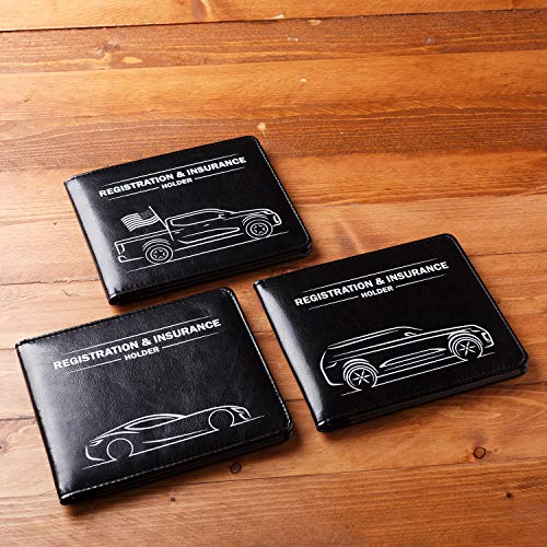 CANOPUS Car Registration & Insurance Holder with Magnetic Closure, Vehicle Document Organizer, Auto Glove Box Wallet, Includes 2 EZ Pass Strip Sets – Car - color: Black, size: Car