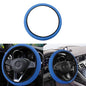 Elastic Stretch Car Steering Wheel Cover, Comfortable Steering Wheel Cover Universal for 14.5-15 Inch, Warm in Winter & Cool in Summer, Anti-Slip Breathable Ice Silk (Blue) - color: Blue