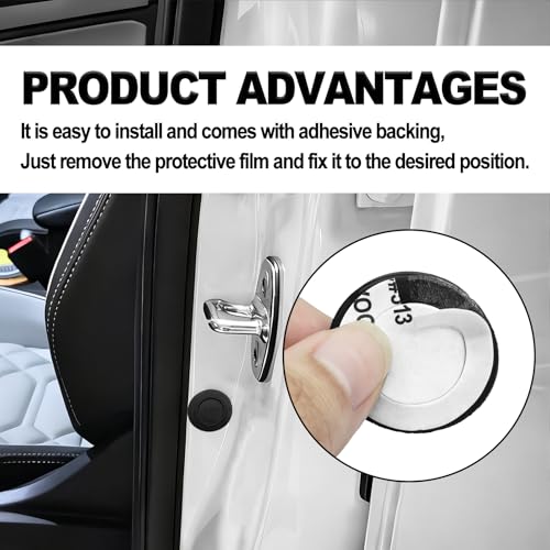 12 Pieces Universal Car Door Shock Absorber Thickened Rubber Anti-Collision Bumper Pads Self-Adhesive Soundproof Door Edge Guards Side Crash Protectors for Most Cars Black