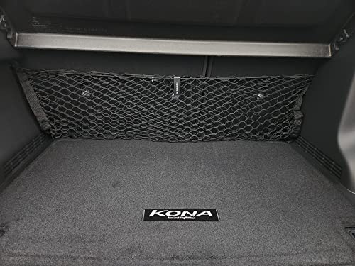 Envelope Style Automotive Elastic Trunk Mesh Cargo Net for Hyundai Kona Hybrid 2018-2026 - Premium Trunk Organizers and Storage - Luggage Net for Crossover - Best Car Organizer for Hyundai Kona EV