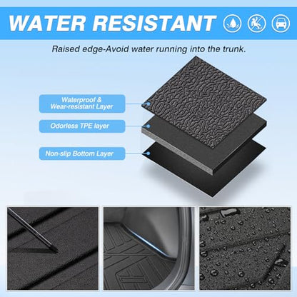 Powerty Cargo Mat Compatible for Toyota bZ4X & Subaru Solterra 2023 2024 2025 2026 Accessories All Weather Cargo Liner TPE Rear Trunk Mat - size: For｜Toyota bZ4X /Subaru Solterra｜23-26｜Cargo Mat