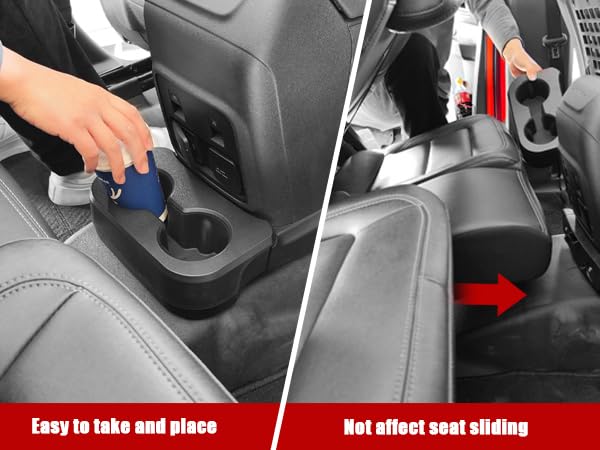 Mabett Upgrade Removable Rear Dual Cup Holder for Ford Bronco 2021 2022 2023 2024 2/4 Door Bronco Accessories（Not for 2025