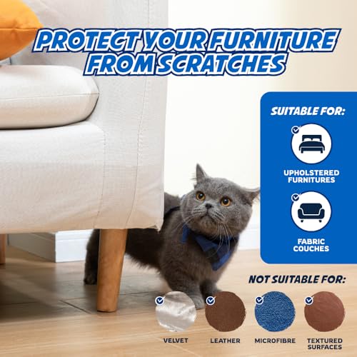 2 Rolls Cat Scratch Furniture Protector Tape – Double-Sided Sticky Training (4" x 20ft Each) – Anti-Scratch Sofa & Couch Guard – Clear, Easy to Apply & Remove – Not for Leather, Velvet, Microfiber - size: Roll 2 Pack (4" x 20ft Each)