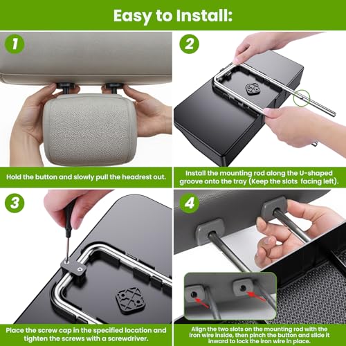 Front Center Console Organzier Headrest Tray Compatible with 2011-2025 2026 Ford F150 F250 F350 F450 F550 F650, Jump Seat Storage Container Box Armrest Table Desk Insert Accessories (Jump Seat Only)