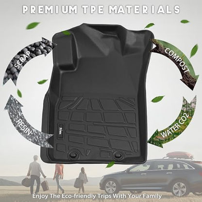 KARPAL Floor Mats Fit for Toyota Tacoma 2005-2015 Double Cab (Footwell Coverage), Custom Fit All Weather TPE Floor Liners, 1st & 2nd Row Mat, Tacoma Accessories - style: 2005-2015 | For Toyota Tacoma Double Cab | 1st & 2nd Row