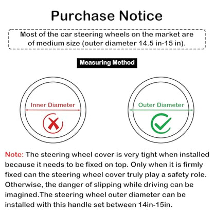 Steering Wheel Cover, Gray White Leather Steering Wheel Cover 14.5-15 Inch Non-Slip Breathable Microfiber Car Steering Wheel Covers for Men Women - color: Gray White