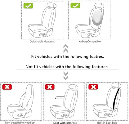 GIANT PANDA Front Seat Covers for Chevy Silverado & GMC Sierra 1500 2500 3500 2007-2026 Crew Extended Double Cab Pickup,Custom Fit Chevy & GMC Truck Seat Protectors,Faux Leather (Black) 2-Pack - color: Black-Classic Style