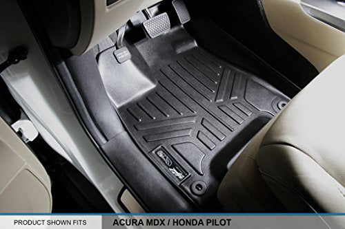 MAXLINER All Weather Custom Fit 3 Row Floor Mat Liner Set Compatible with 2014-2020 Acura MDX - color: Acura MDX 2014 - 2020
