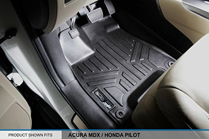 MAXLINER All Weather Custom Fit 3 Row Floor Mat Liner Set Compatible with 2014-2020 Acura MDX - color: Acura MDX 2014 - 2020