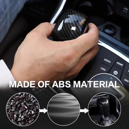 Car Interior Gear Shift Knob Cover Accessories for Mazda CX-5 3 6 CX-3 CX-9 2014-2023 Auto Trim Protector Cap-Carbon Fiber Grain
