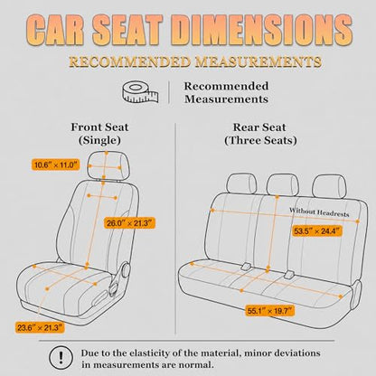 Car Seat Covers 5-Piece Full Set Durable Leather, Anti-Slip Waterproof Car Accessories Custom Fit for Most Cars, SUV & Sedan（Black）
