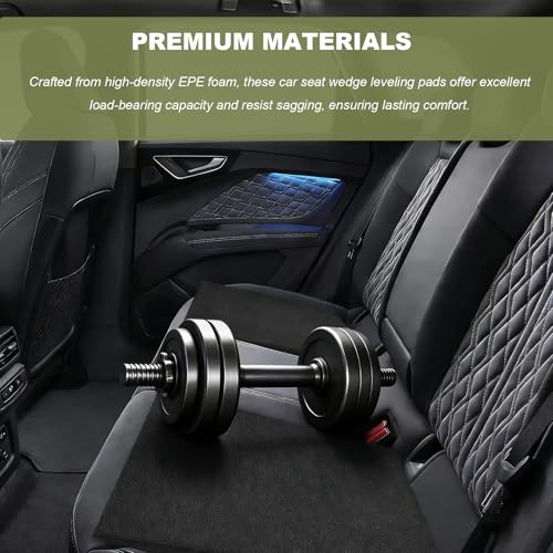 2PCS Auto Seat Wedge Leveling Cushion, Ergonomic Breathable Car Seats Wedge Foam Pad for Pain Relief, Angled Design Comfortable Vehicle Seat Mat Office Chair Support Cushion