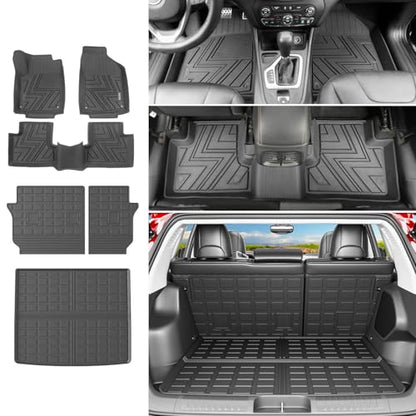 powoq Floor Mats Compatible with 2019-2023 Jeep Cherokee Cargo Mat Floor Liner Replacement for 2019-2023 Jeep Cherokee Accessories (Not for Grand Models) (Trunk Mat+Backrest Mat+Floor Mats) - size: Compatible with Jeep Cherokee | 2019-2023